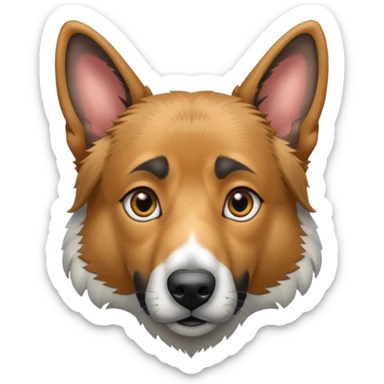 chien croisé malinois berger australien (ressemble + au malinois, yeux gris et poils mi long et gris sticker