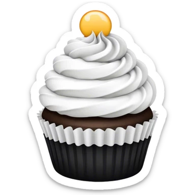 Black and white cupcake sticker