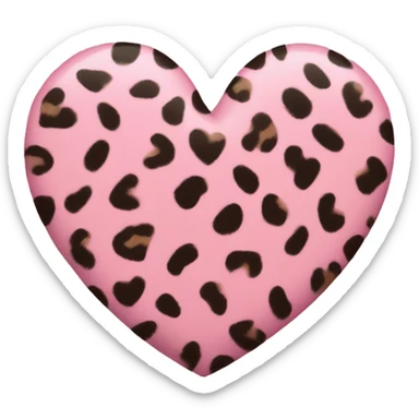 Pink cheetah print heart  sticker