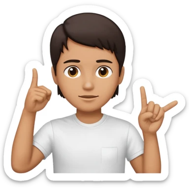 Como el segundo pero con la otra mano se señale la cabeza sticker