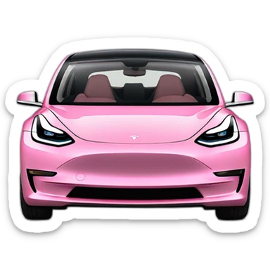 Pink Tesla model 3 sticker