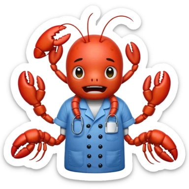 Scared lobster (I’m talking terrified) in jail scrubs sticker