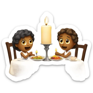 Candle lit romantic meal for 2 sticker