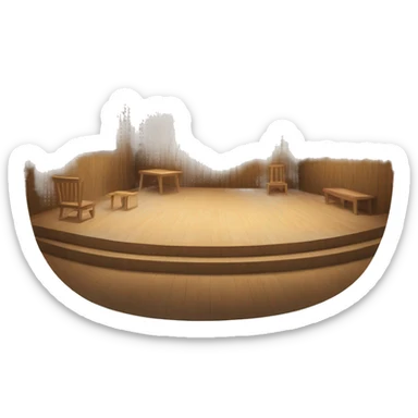 scenography wood flat sticker