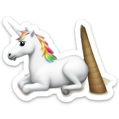 a unicorn chilling under a palm tree sticker