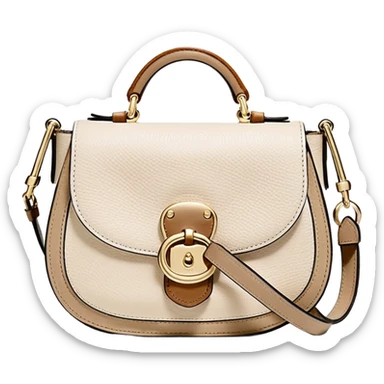 Coach Women's Hadley Mini Crossbody Bag in Pebbled Leather white beige
 sticker