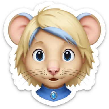 Male Rat with a blonde wig and blue eyes sticker