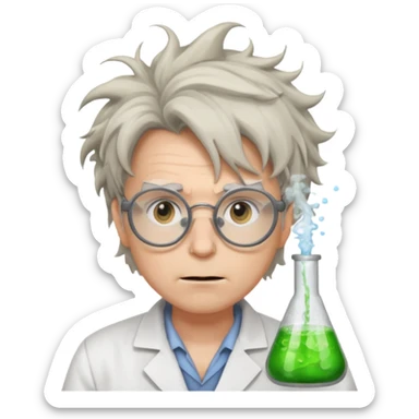 Un savant fou avec des lunettes sticker