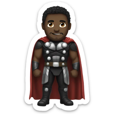 A black superhero made in the image of Thor. sticker