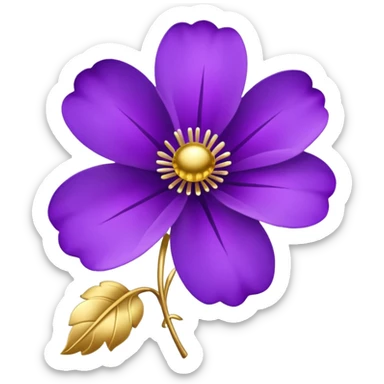 Purple flower fancy royalty sticker
