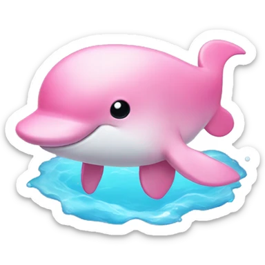 chibi pink dolphin sticker