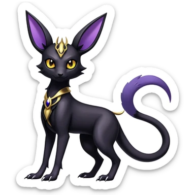 Shiny Dark Edgy Gothic Gloomy Futuristic Salandit-Umbreon-Espeon-Anubis-Hybrid (Full body) sticker