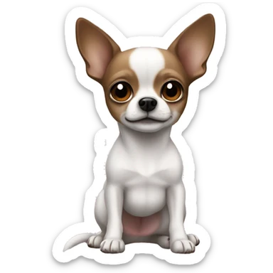 mostly white with a bit of black and a little brown Chihuahua ￼ sticker