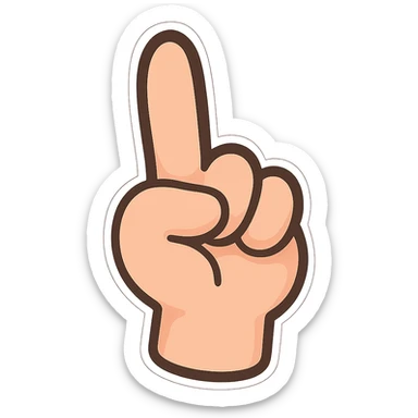 Edit the cartoon style hand in a peace sign gesture to have only one pinky finger fully straight, with the thumb clearly touching the ring finger. Remove any white outline. Keep the style and colors matching the original chibi stickers style. Transparent background. sticker