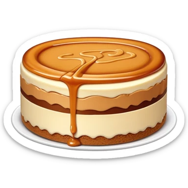 Peanut butter fudge cheesecake topped with caramel  sticker
