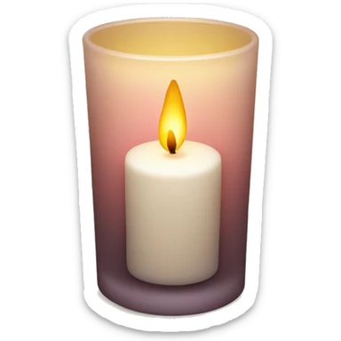 Candle in a powder-colored glass sticker