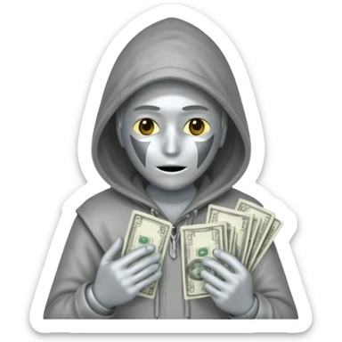 hooded-on-their-phone-making-money silver skin sticker