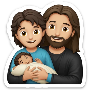 Jesucristo abrazado de un niño con pelo negro sticker