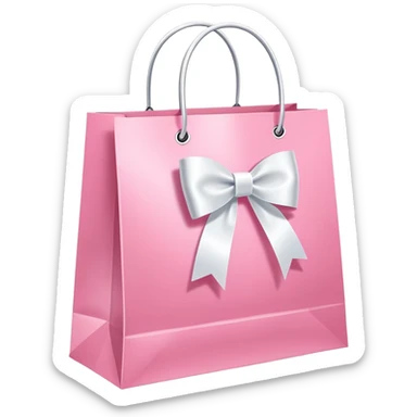Victoria's Secret pink shopping bag with ribbon sticker