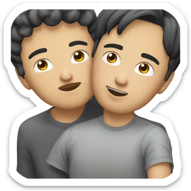 Gay asian guy kissing whie guy sticker