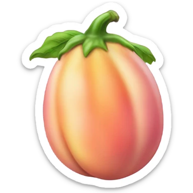 Peach coloured eggplant with pink where the green should be sticker