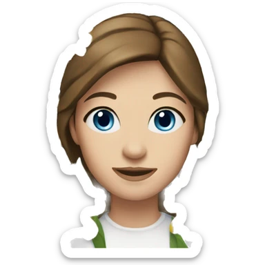 woman florist with blue eyes brown hair sticker