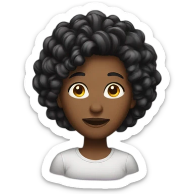 black with twist hair sticker