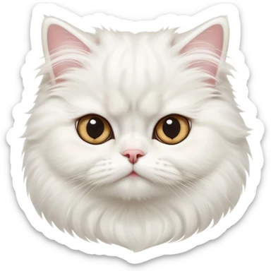 cinematic-adorable-big-eyed-fluffy-solid white-persian-cat-portrait-emoji,-head-tilted-playfully-with-a-sweet-expression,-fluffy-solid white-fur,-simplified-yet-irresistibly-cute-features-with-large,-expression, solid ginger persian cat sticker