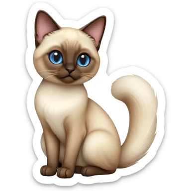 cinematic-[siamese cat]-realistic-full-body-sitting-emoji,-tail-curled-playfully-around-its-paws,-head-tilted-dramatically,-fluffy-[siamese]-fur,-simplified-yet-realistic-focused-features,-highly-detailed,-glowing-with-an-almost-sarcastic-glow sticker