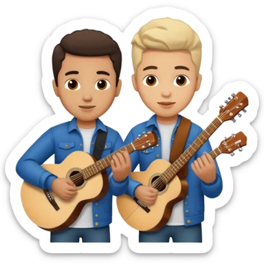 Junior H y Natanael Cano tocando la guitarra  sticker