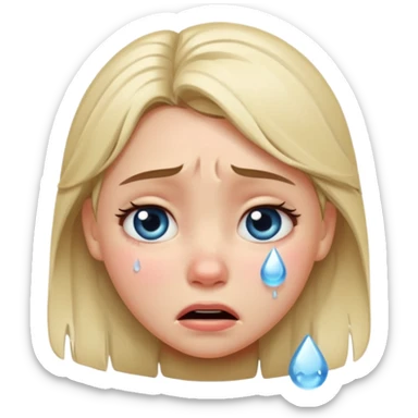  frozen distraught iOS emoji generic round crying girl sticker