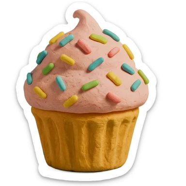 funfetti cupcake with pastel sprinkles sticker