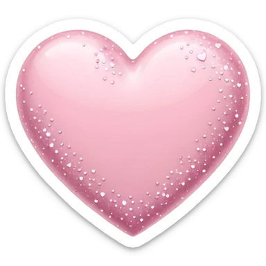 pastel pink heart and pastel pink sparkles sticker