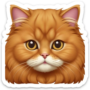 cinematic-adorable-big-eyed-fluffy-solid ginger-persian-cat-portrait-emoji,-head-tilted-playfully-with-a-sweet-expression,-fluffy-solid ginger-fur,-simplified-yet-irresistibly-cute-features-with-large,-expression, no white fur sticker