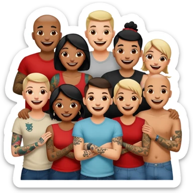 men and women with more tatoos on their body sticker