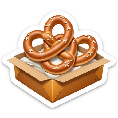 Pretzel on food paper box sticker