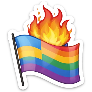 lgbt flag burned emoji  sticker