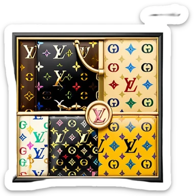 Louis Vuitton and Gucci versus and Fendi and Versace and all of the luxury brands sticker