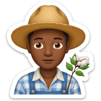 Black farmer with cotton sticker