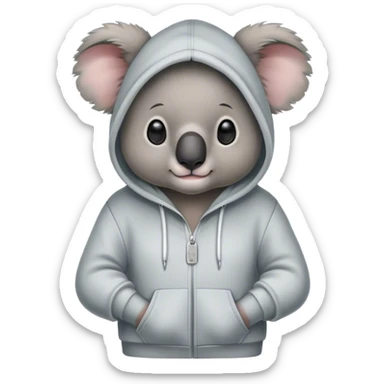Koala wearing hoodie sticker