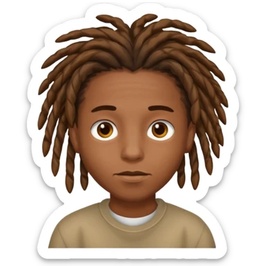 Boy with a locs hair on face  sticker
