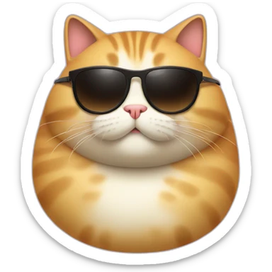 fat cat with sunglass sticker