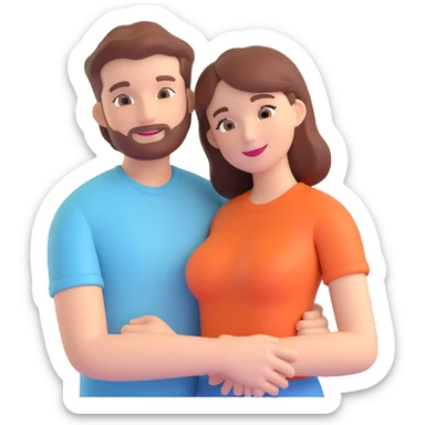 couple posing, close up pose, living room background sticker