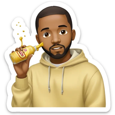 Kendrick Lamar throwing mustard on Drake sticker