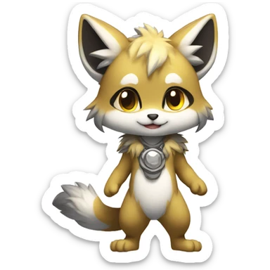 shiny, Kemono-style, Chibi, Anthro-Fur-Sona-Fakémon, Full Body sticker