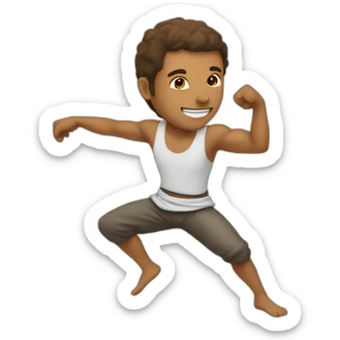 guy doing capoeira sticker