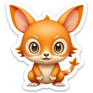 Cartoonic Cute Funny Silly Childish Anime Fakémon-Fantasy-creature (full body) sticker