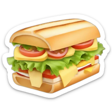 club sandwich in a baguette sticker