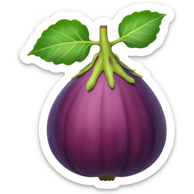 Please create a emoji of a cross-section of a fig with a small leaf sticker