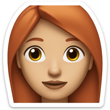 a woman withdark green eyes and straight shoulder length red hair sticker